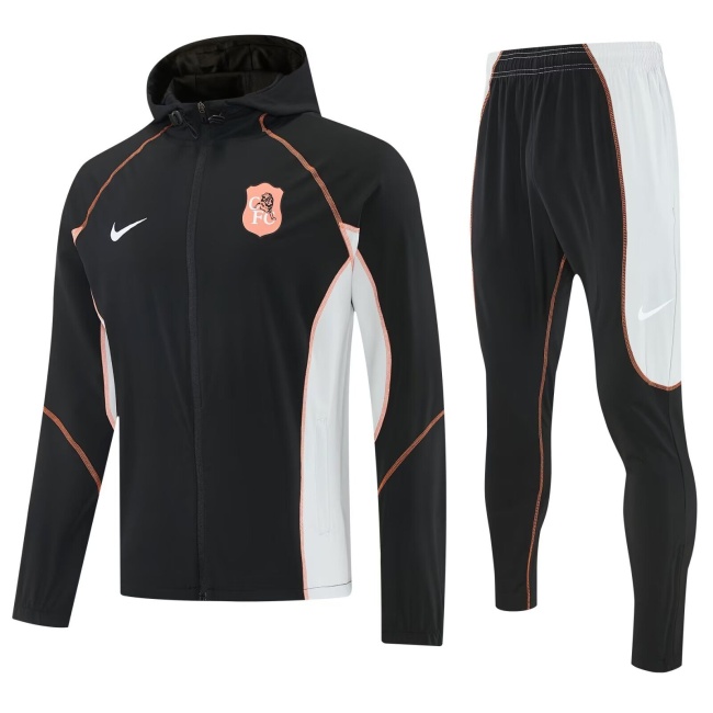 Chelsea 26/27 Hoodie Windcoat Tracksuit-Black/White