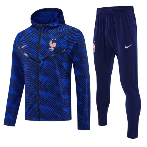 France 26/27 Hoodie Windcoat Tracksuit - Blue