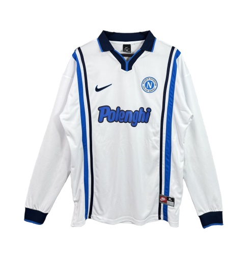 Napoli 97/98 Away White Long Soccer Jersey