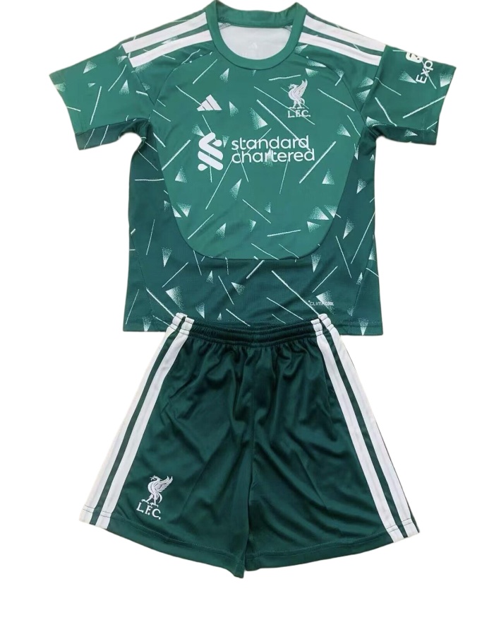 Kids-Liverpool 26/27 GK Green Soccer Jersey