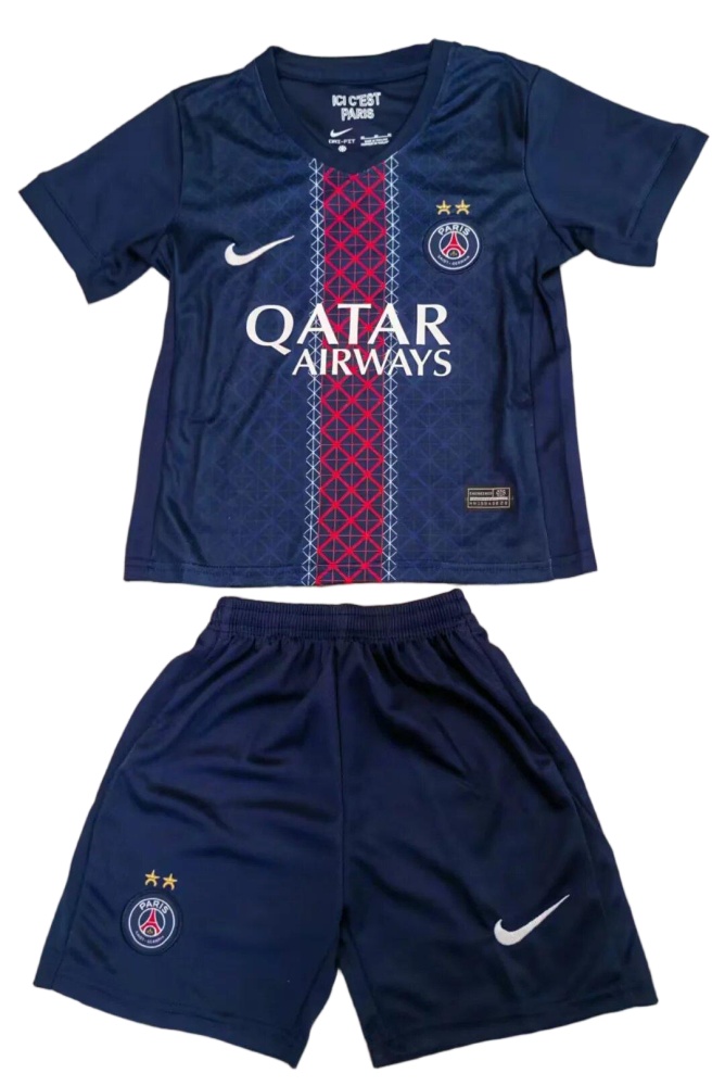 Kids-Paris St Germain 25/26 Home Two Star Soccer Jersey