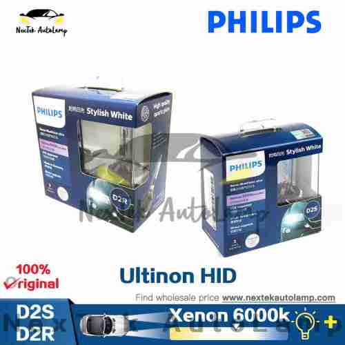 Philips Xenon Blue Vision Ultra D2S D2R 6000K Car Headlight Bulb 6000K  85126BVU 85122BVU