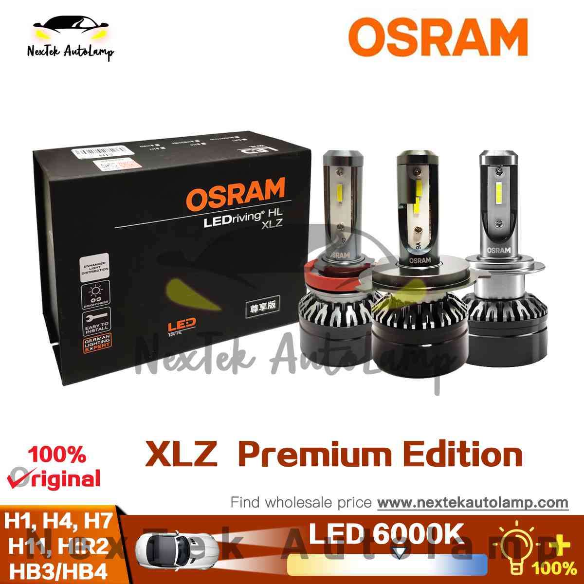 OSRAM XLZ Classic 2.0 LED H1 H4 H7 H8 H11 H16 HB3 HB4 HIR2 6000K