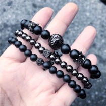 Fashion Luxury Glamour Bracelet Men's Natural Stone Handmade Beaded Bracelets and Bangles