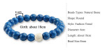 1PCS Couples Distance Strand Bracelet for Men Women Classic Natural Stone Yin Yang Beaded Bracelets Jewelry Gif