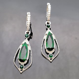 Fashion Vintage Water Drop Green Color Stone Drop Earring For Woman Luxury Delicate Engagement Ball Jewellery