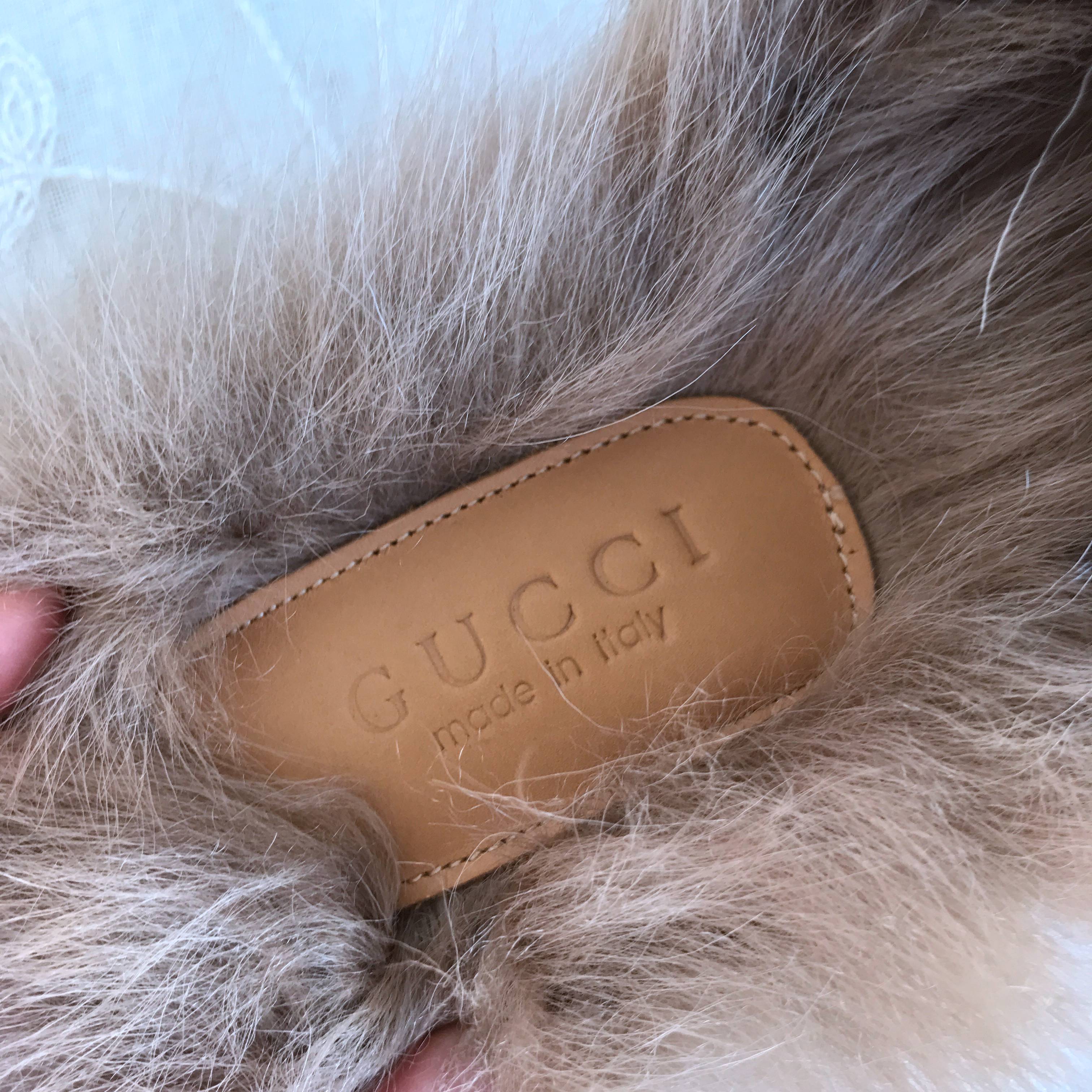 gucci hairy slippers