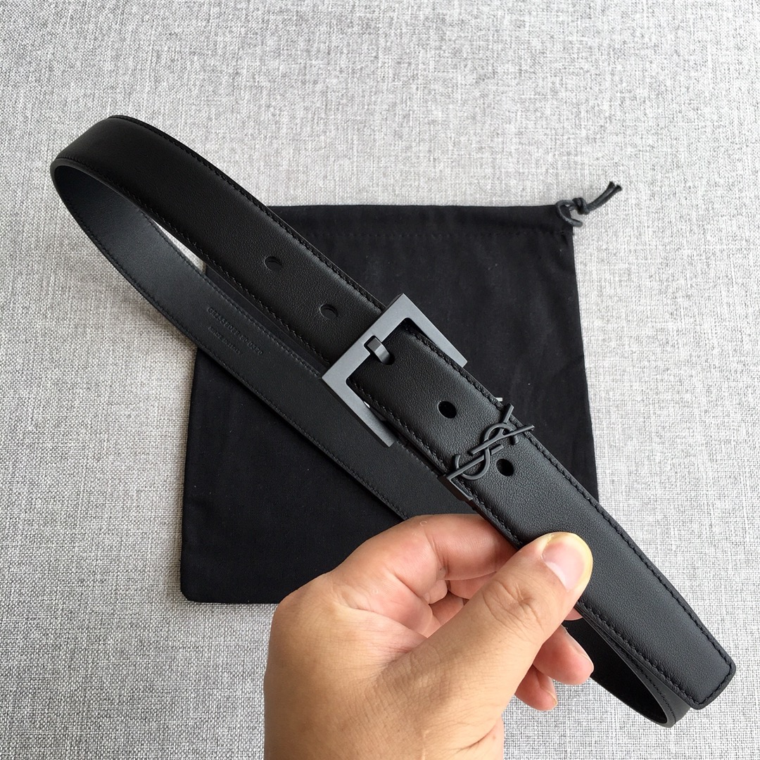Cintura Ysl 3.0 cm total Black