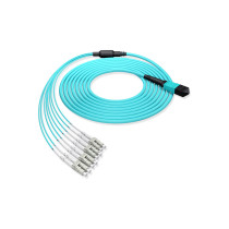 Fiber Optical 8 cores SM/MM/OM4 MPO-LC Patch Cord