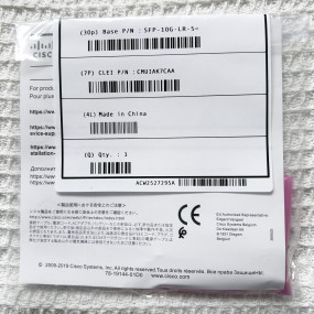 Cisco SFP-10G-LR-S 10GBASE-LR 1310nm 10km SFP+ Transceiver with Green Hologram Label