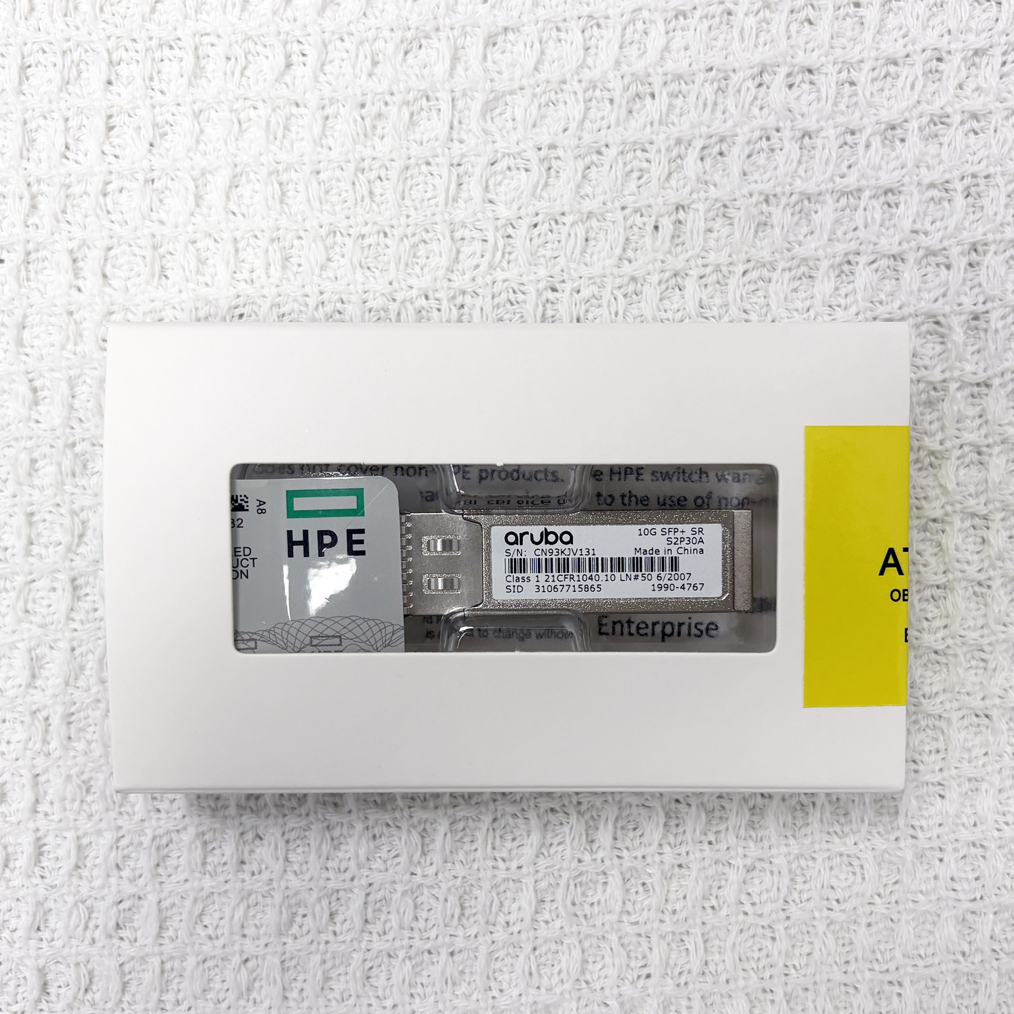 HPE Aruba S2P30A 10G SR SFP+ LC 400m OM4 MMF C-Class Transceiver