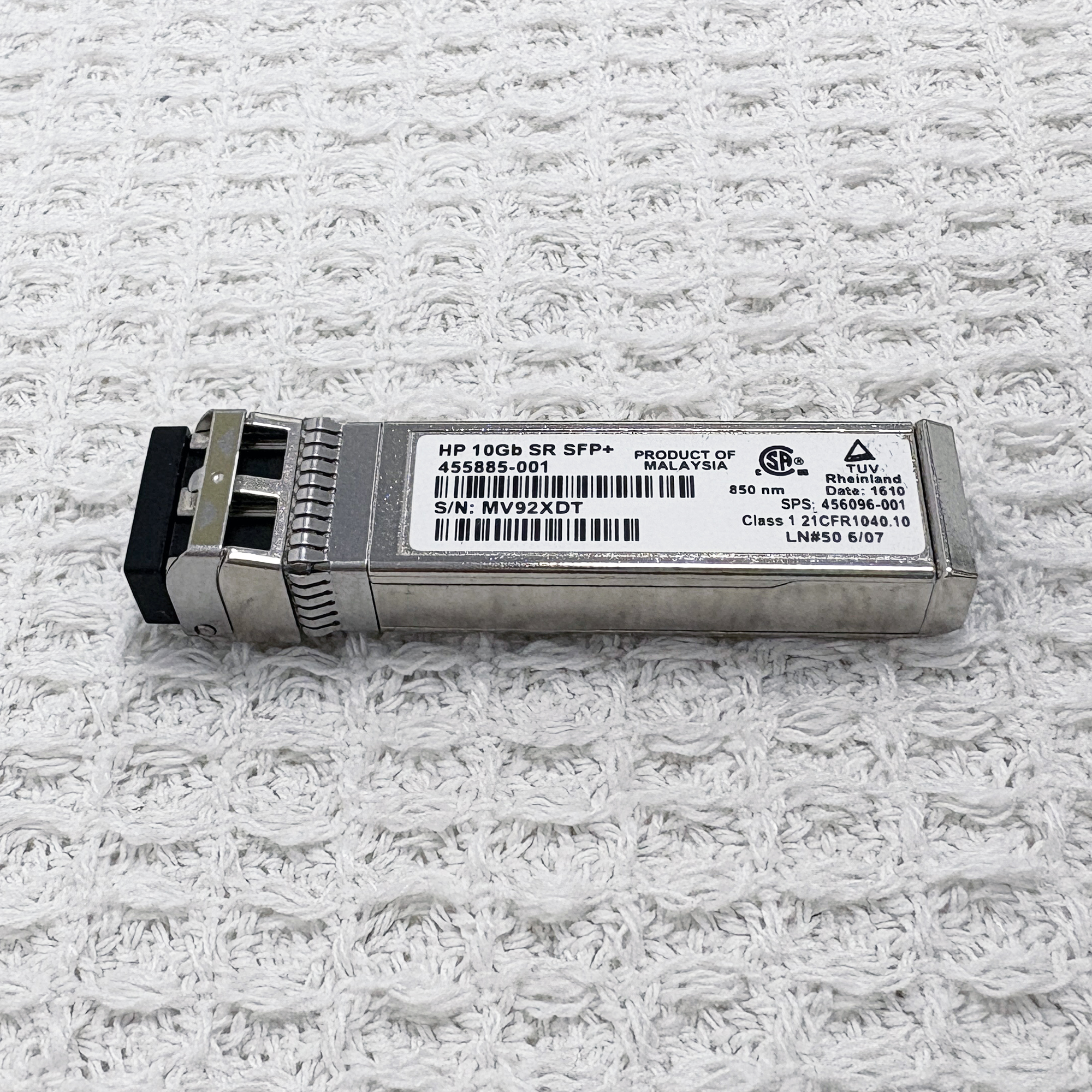 HP 455885-001 10GB BASE-SR 850nm MMF LC SFP+ Transceiver