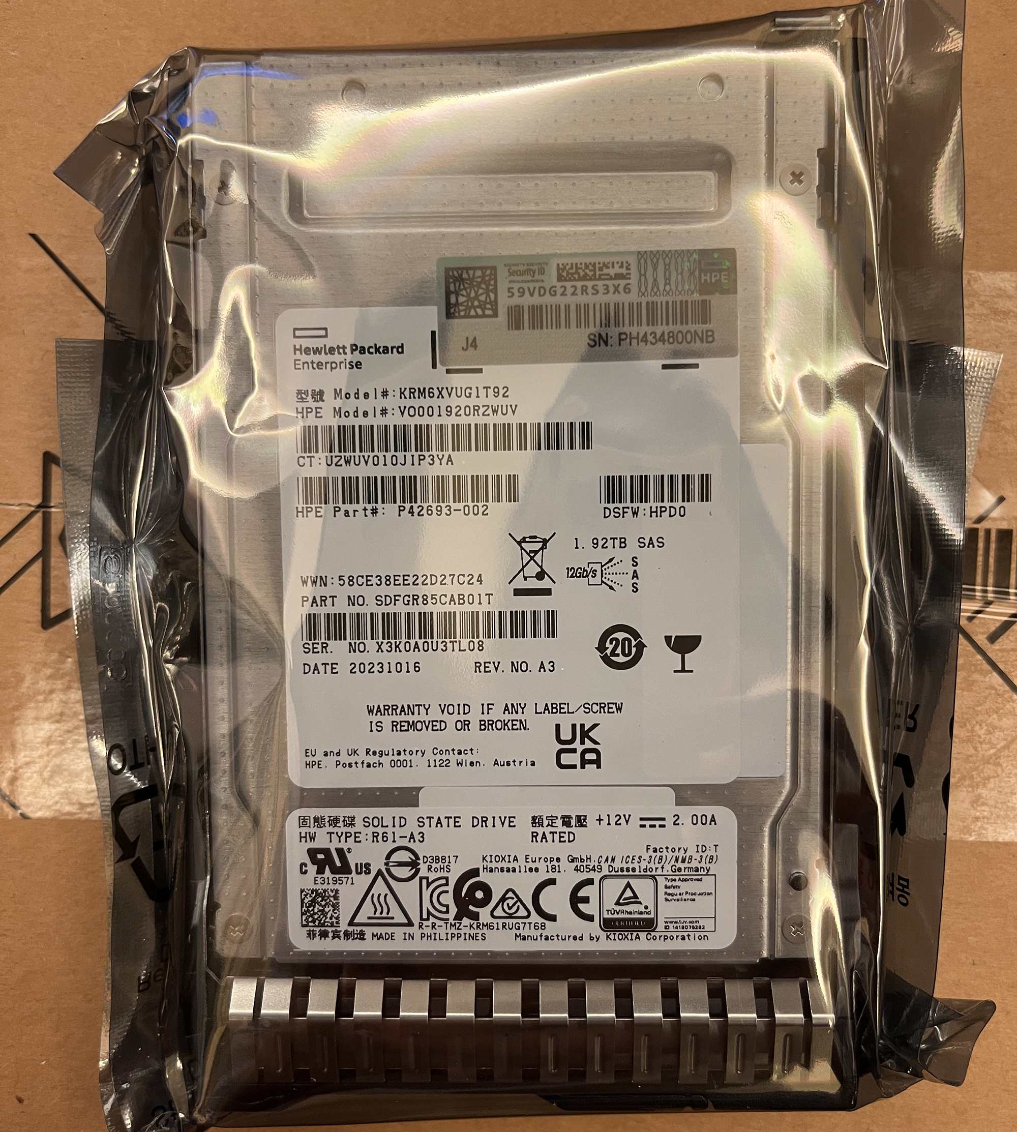 HP P37011-B21 1.92TB SAS MU SFF SC VS MV SSD