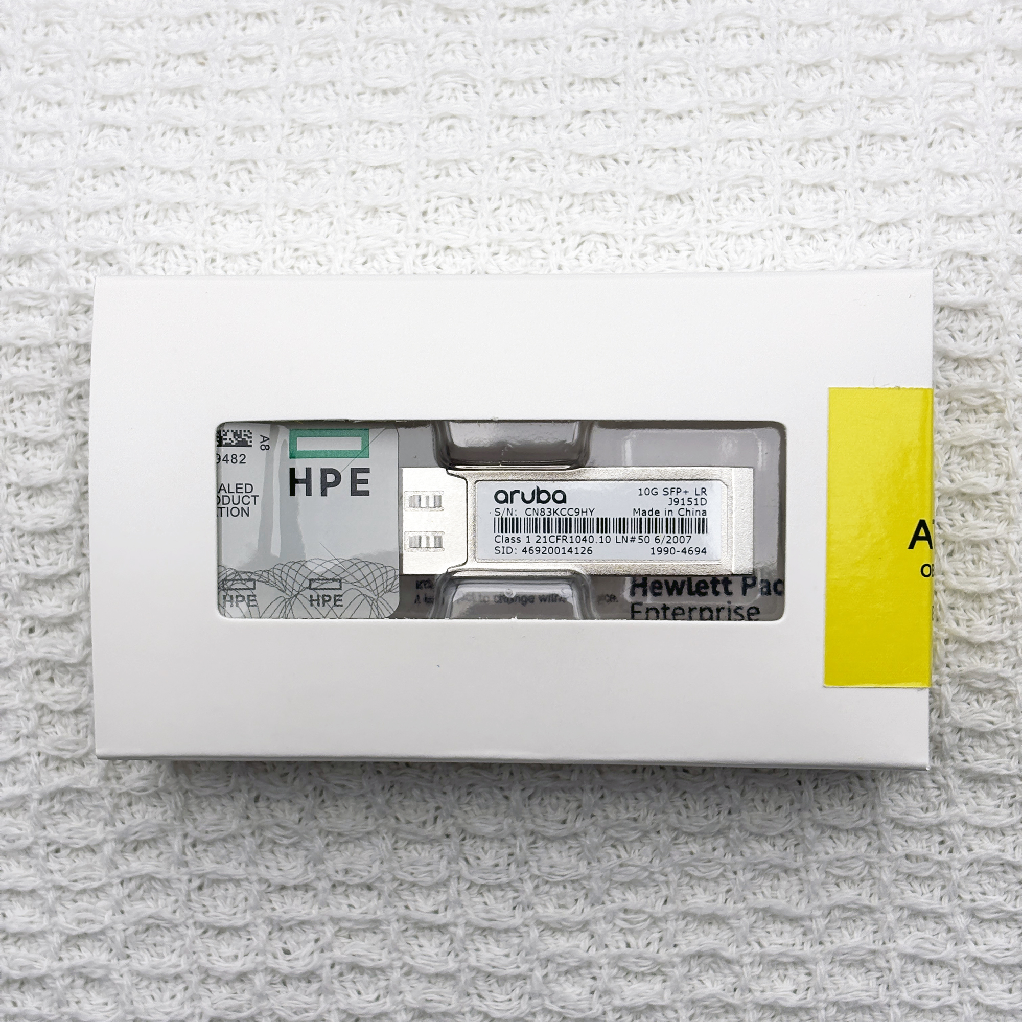 HPE Aruba J9151D 10G SFP+ LC LR 10km SMF Transceiver