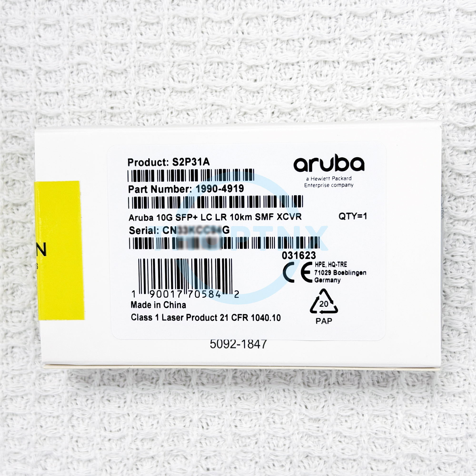 HPE Aruba S2P31A 10G SFP+ LC LR 10km SMF C-Class Transceiver