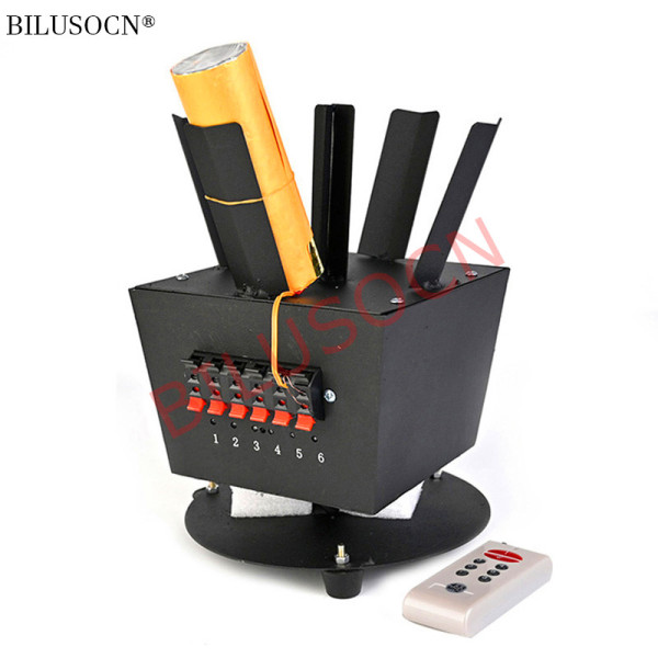 6 Cues rotating cold fireworks firing system wireless remote control machine