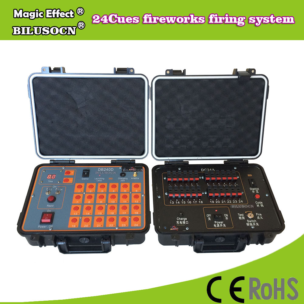 DHL shipping+24Channel fireworks firing system+300M Remote+2400cues transmitt