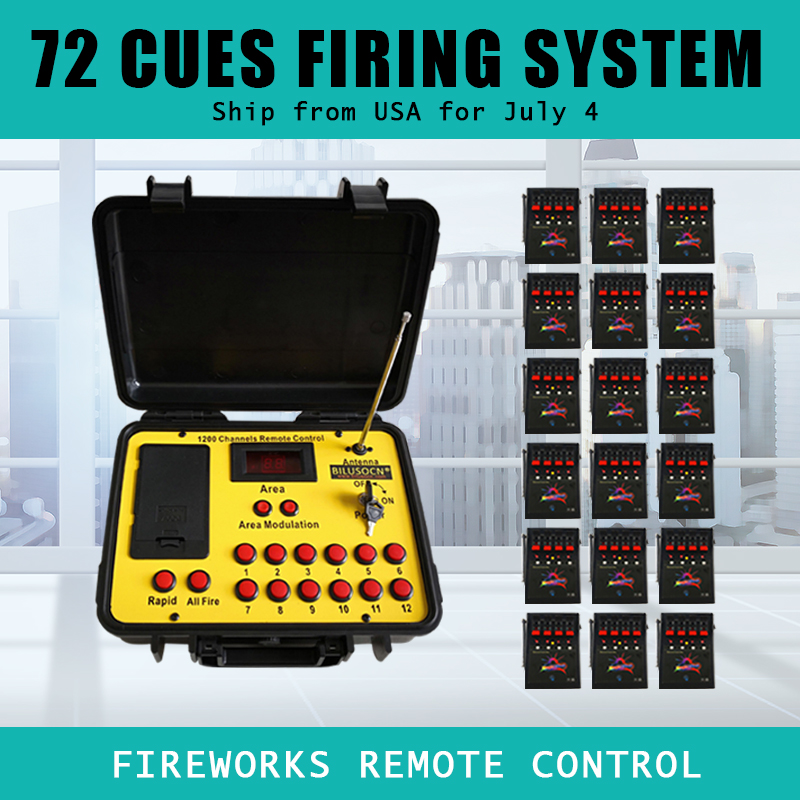 fireworks firing system 72 cues remote or wire system expand to 2400 cues 