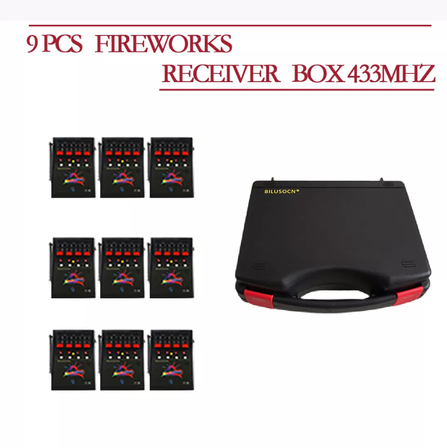 9 PCS 4 cues receiver box 433MHZ for fireworks firing system