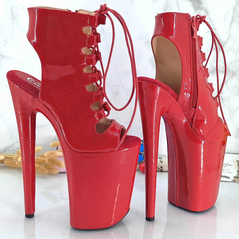 Leecabe 9inches RED Platform Shoes Sexy 