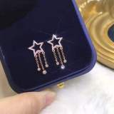 New 18K Gold Stars   Diamond Stud Earrings