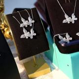 Double Butterfly  Diamond Necklace