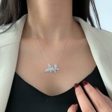 Double Butterfly  Diamond Necklace