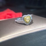 Heart-shaped Canary Diamond Ring 