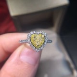 Heart-shaped Canary Diamond Ring 