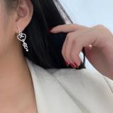Peach Heart-shaped Diamond Earring