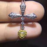 New Cross Heart-shaped Canary Necklace