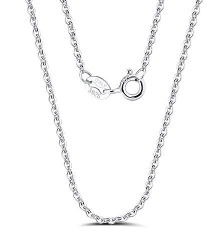 925 Sterling Silver 1.0mm O Cross Chain Necklace