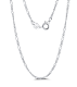 925 Sterling Silver Diamond-Cut 1.7mm Figaro Link Chain Necklace  