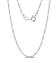 925 Sterling Silver Diamond-Cut 1.7mm Figaro Link Chain Necklace  