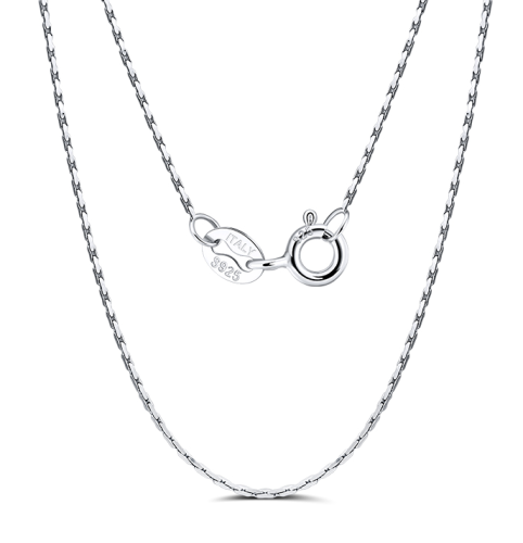 925 Sterling Silver 0.6mm Bamboo Chain Necklace