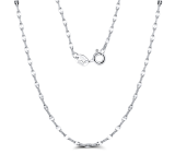 925 Sterling Silver 2.3mm Twist Flake Chain Necklace