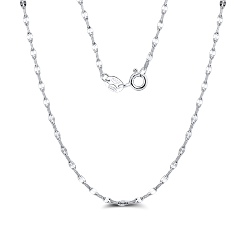 925 Sterling Silver 2.3mm Twist Flake Chain Necklace
