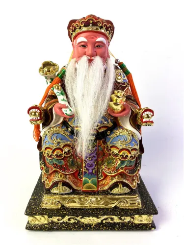 如意土地公粉綫/古彩/8寸8