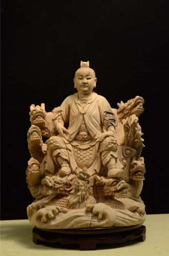九龍中壇元帥哪吒/三太子/錦雕/白身/尺三/16寸
