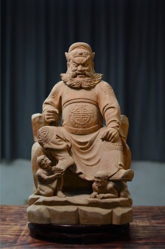 鍾馗/驅魔帝君/錦雕/白身/尺六/19寸