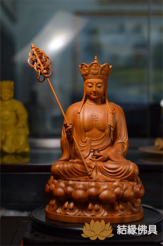 地藏王菩薩/婆娑三聖/錦雕/二度/尺三/16寸
