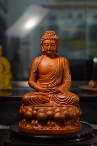 釋迦摩尼佛/婆娑三聖/錦雕/二度/尺三/16寸