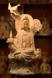 自在觀音/觀世音菩薩/錦雕/白身/2尺2/26寸