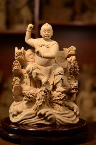 九龍中壇元帥哪吒/三太子/錦雕/白身/一尺/12寸