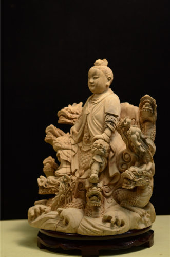九龍中壇元帥哪吒/三太子/錦雕/白身/尺三/16寸