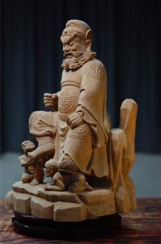 鍾馗/驅魔帝君/錦雕/白身/尺六/19寸