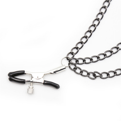 Black Multi iron chain with three adjustable Mimi clips