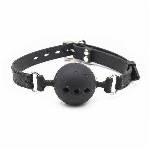Black Perforated full silicone soft mouth ball