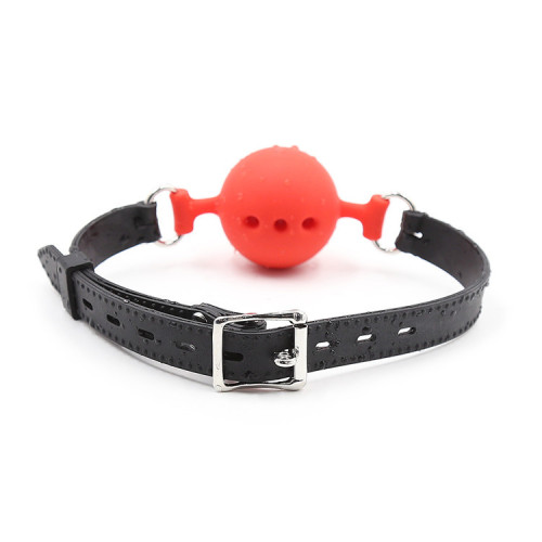 Red Perforated full silicone soft mouth ball