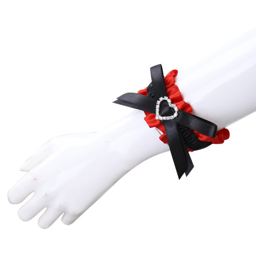Black Red Bow Neck Sleeve